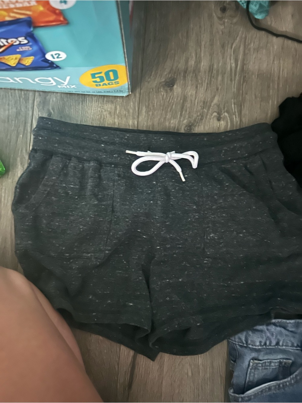 Athletic Works Dark Charcoal Heather Drawstring Athletic Shorts